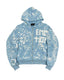 Mixed Emotions Graffiti Zip Up Hoodie Blue