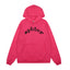 Sp5der Rhinestone Letter Graphic Hot Pink Pullover Hoodie