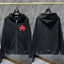 Chrome Hearts Red Floral Cross Zip-Up Hoodie (Black)