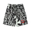 Chrome Hearts Black & White Gothic Monogram Lip Print Sweatshorts