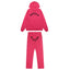 Sp5der Rhinestone Letter Graphic Hot Pink Hoodie and Sweatpants Tracksuit Set
