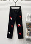 Chrome Hearts Black & Red-White Cross Patch Denim Jeans