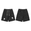 Chrome Hearts Black Paint Splatter & White Cross Patch Sweatshorts