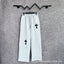 Chrome Hearts Wide-Leg Cross Applique Lounge Pants (Light Grey)