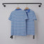 Chrome Hearts Monogram Striped Short Sleeve Polo Shirt (Blue/White)