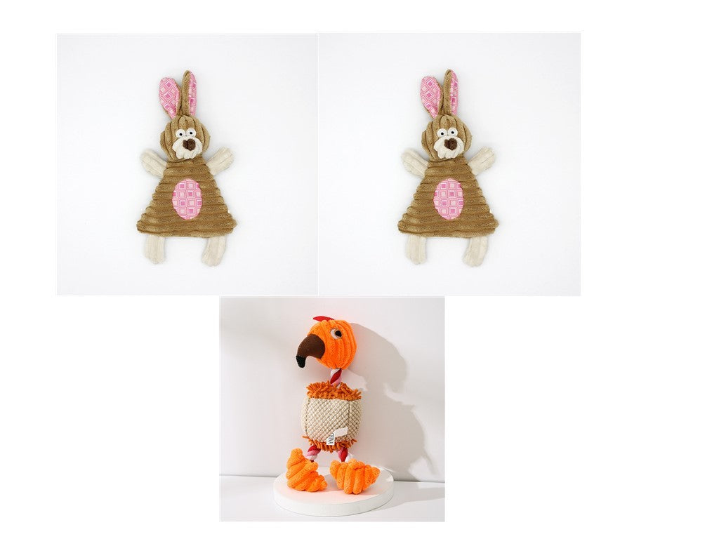 Dog Toy Corduroy Chew Toys - Squeaky Plush Animals