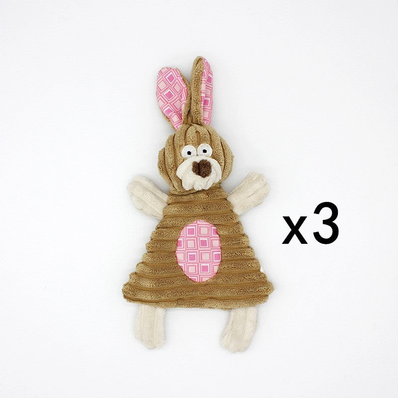 Dog Toy Corduroy Chew Toys - Squeaky Plush Animals