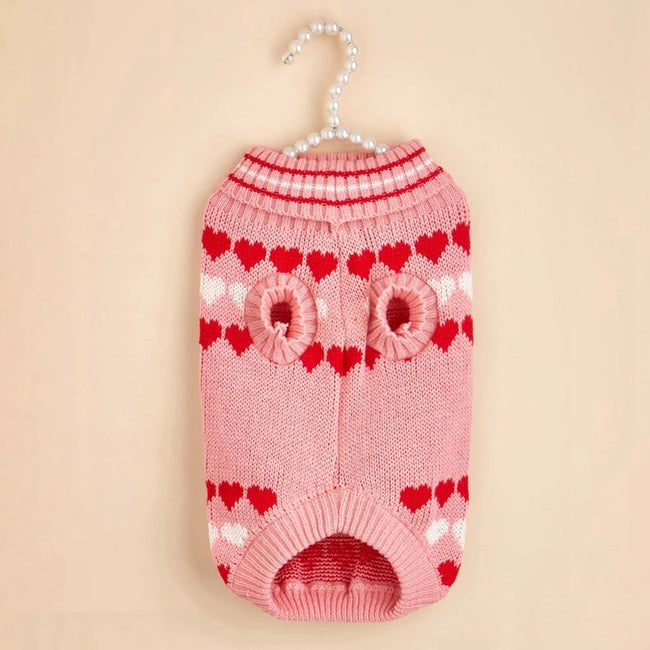 Dog Knit Sweater | Love Heart Dog Sweater Main Image