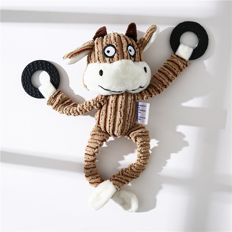 Dog Toy Corduroy Chew Toys - Squeaky Plush Animals