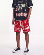 Mixed Emotions Graffiti Shorts Red