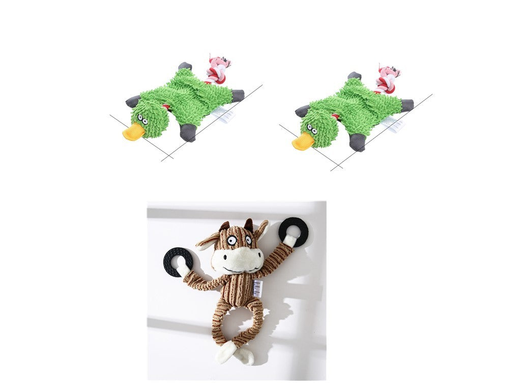 Dog Toy Corduroy Chew Toys - Squeaky Plush Animals