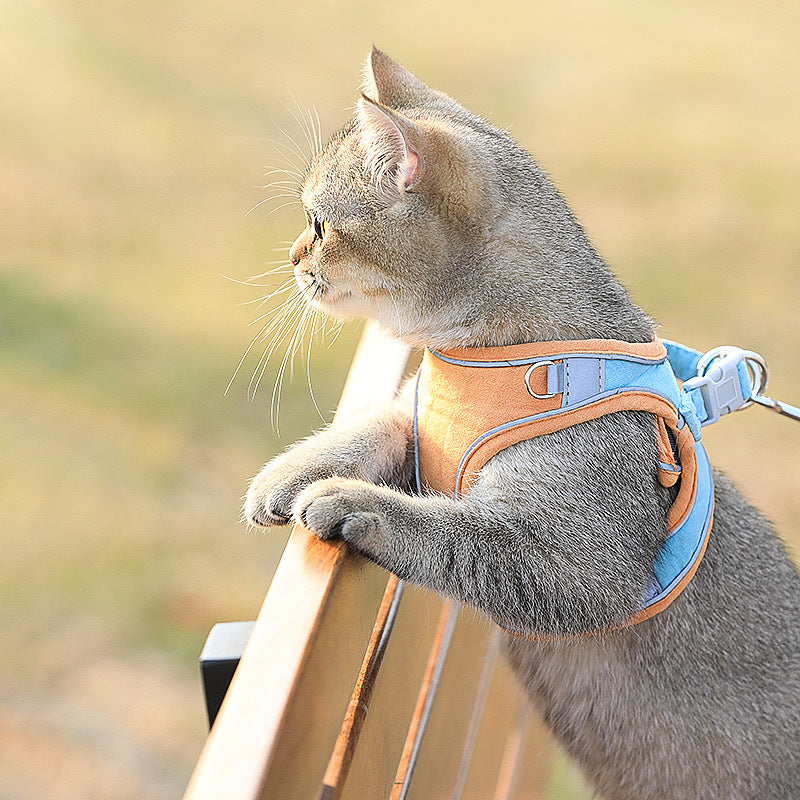 Vest-Style Chest Harness Cat Walking Leash