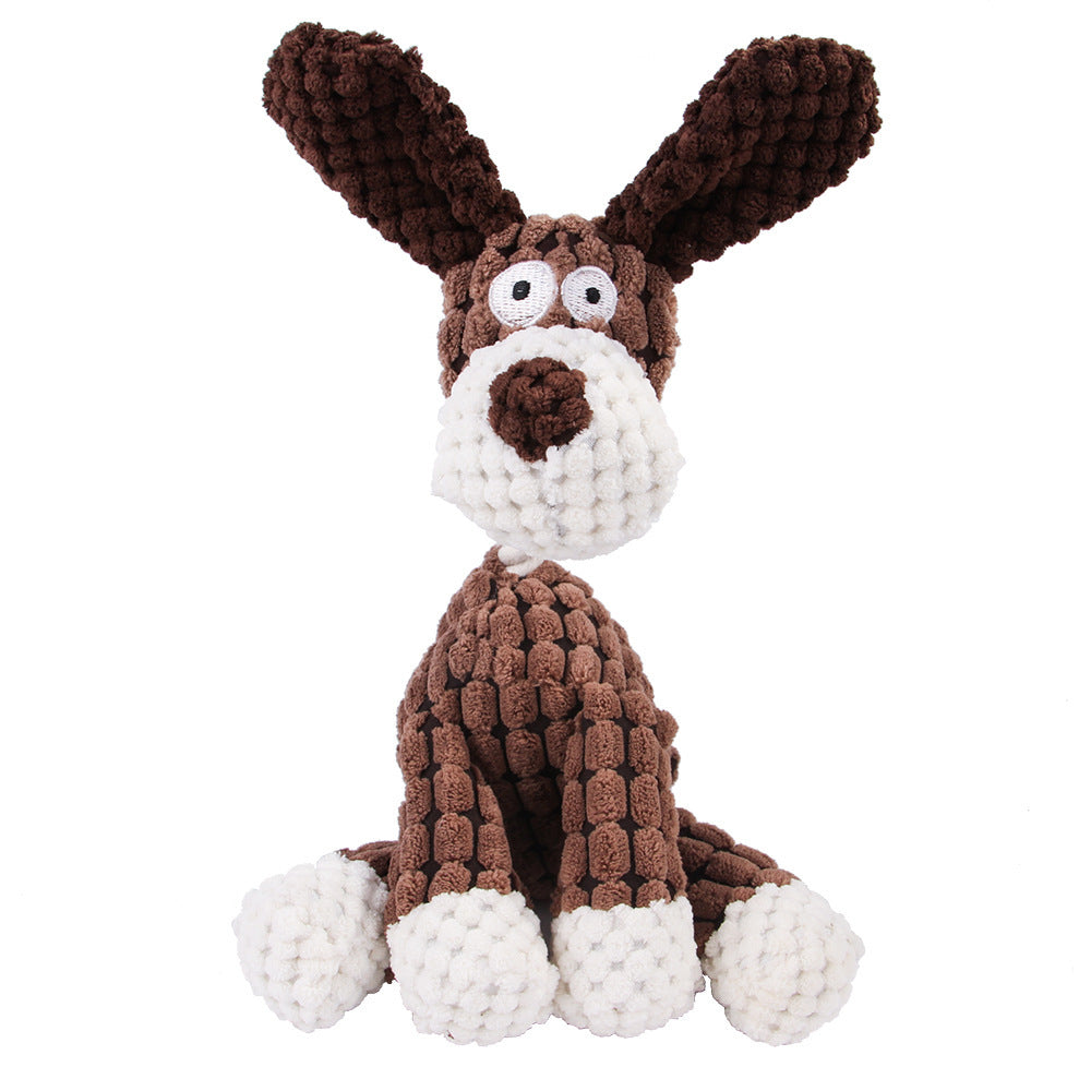 Dog Toy Corduroy Chew Toys - Squeaky Plush Animals
