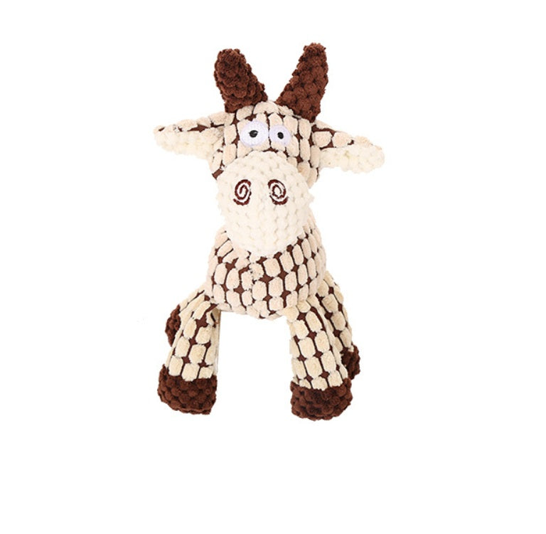 Dog Toy Corduroy Chew Toys - Squeaky Plush Animals