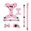Pink Dog Harness with Leash, Collar, Bowtie, and Poop Bag Holder