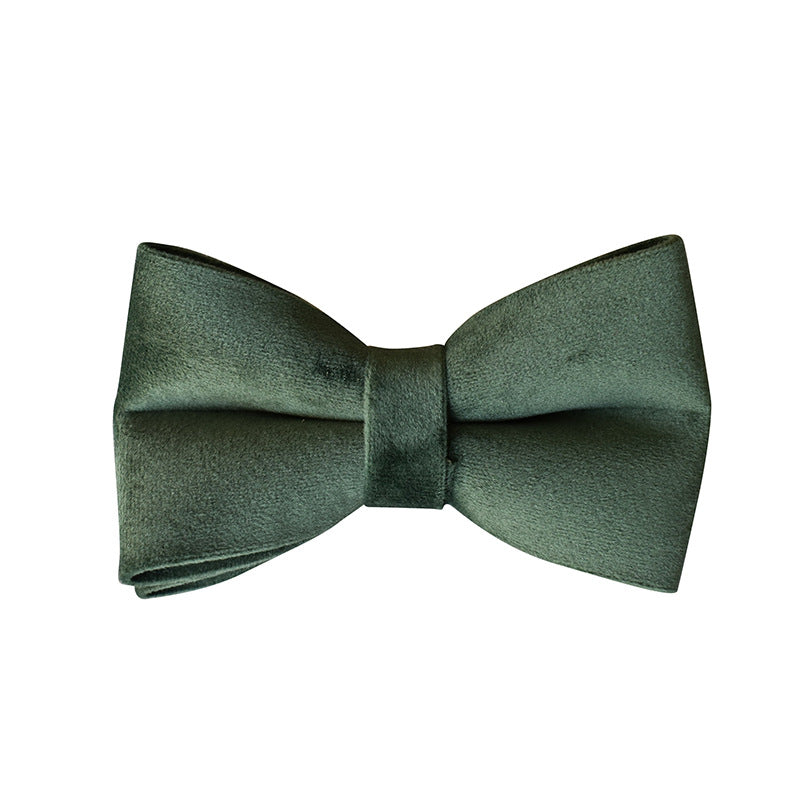 Green Velvet Bowtie Collar and Dog Leash Set