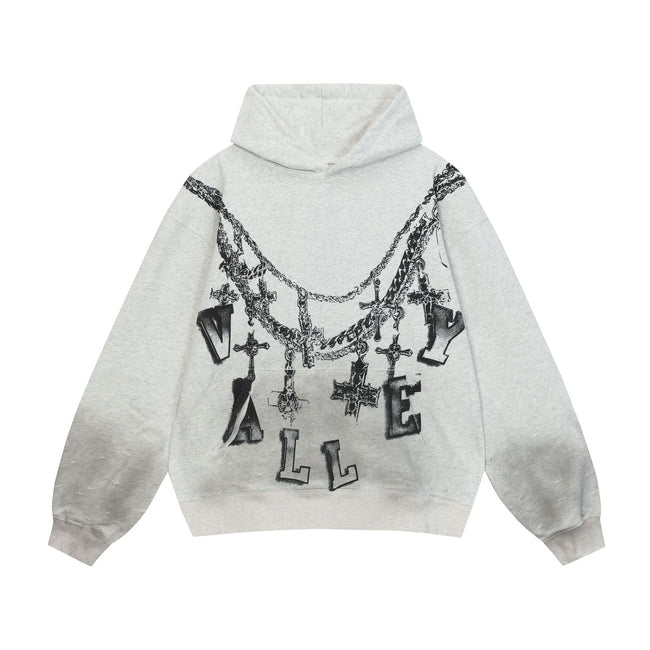 Vale Forever Silver Chain Cross Back Hoodie Hover Image