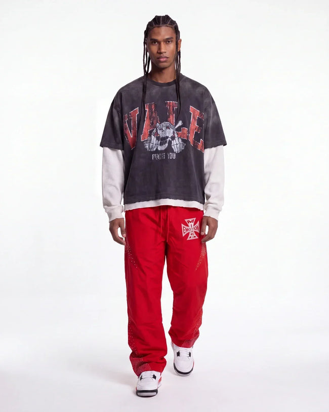 Mixed Emotions Classic Nylon Pant Red Main Image