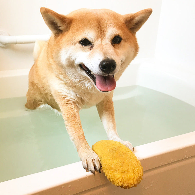 Fried Shrimp Tempura Dog Plush Chew Squeaky Toy