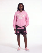 Mixed Emotions "End" Rhinestone Hoodie Pink