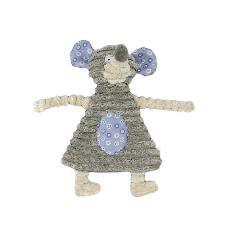 Dog Toy Corduroy Chew Toys - Squeaky Plush Animals