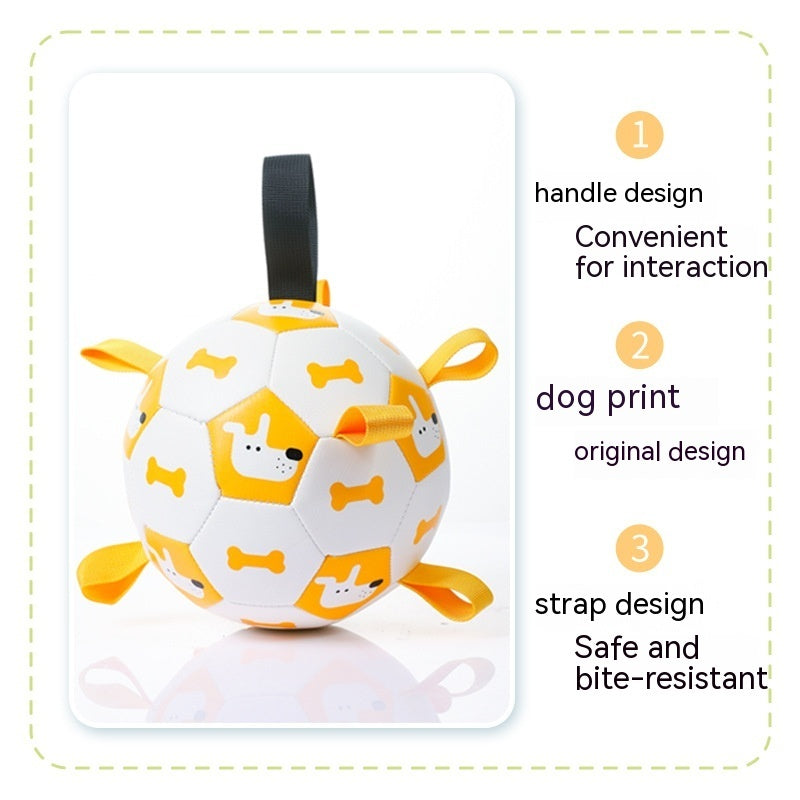Interactive Dog Football Toy - Soccer Teething Ball With Cute Printing