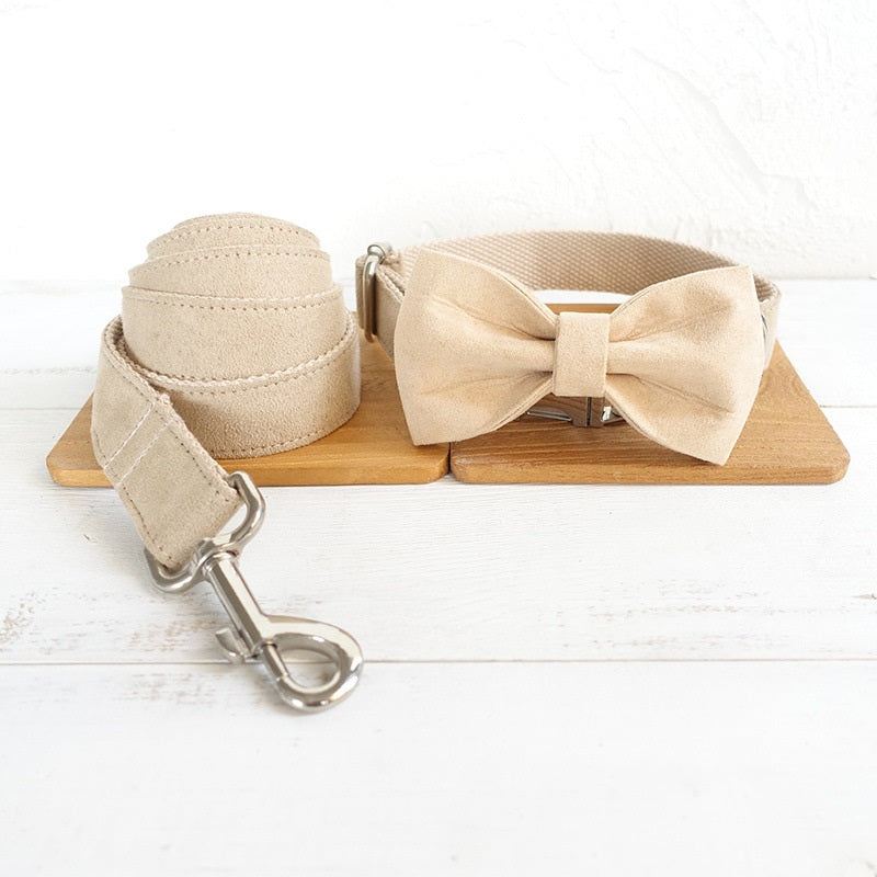 Dog Bowtie Collar and Leash Set