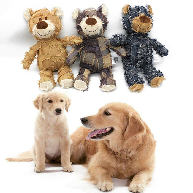 Squeaky Sound Dog Toys - Bear Shape Bite Resistant Molar Chew Toys Hover Image