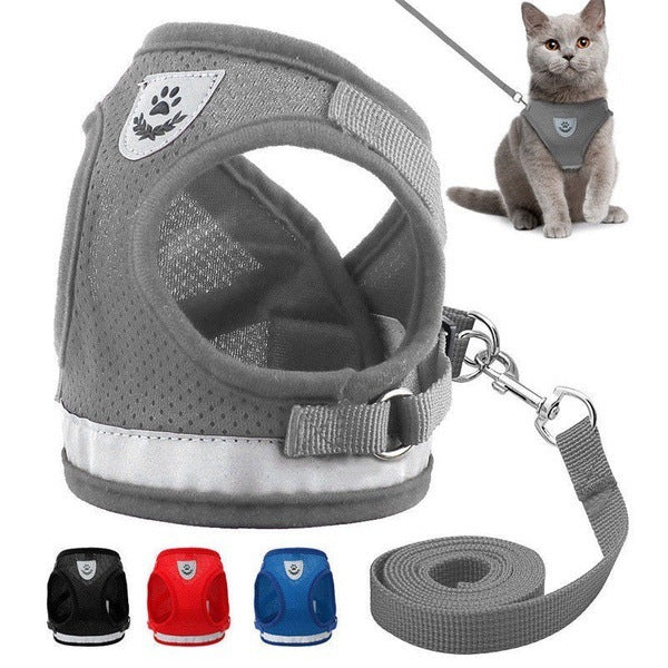 Pet Leash and Breathable Mesh Harness Vest