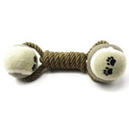 Cotton Rope Tennisball Dumbbell Dog Chew Toy