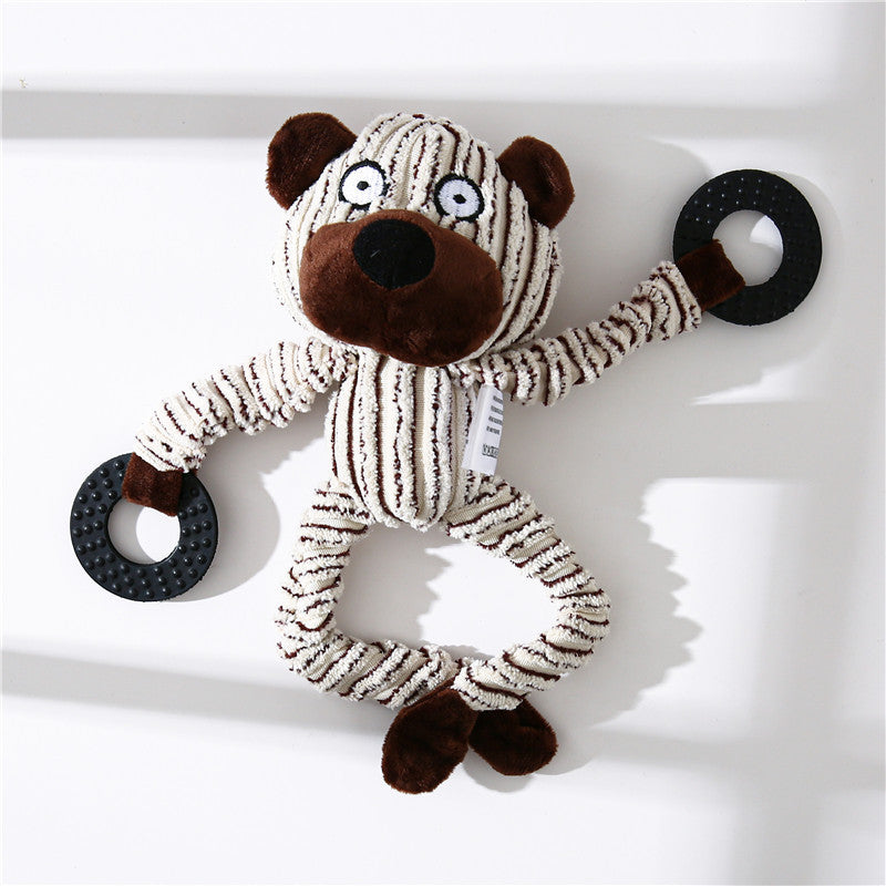 Dog Toy Corduroy Chew Toys - Squeaky Plush Animals