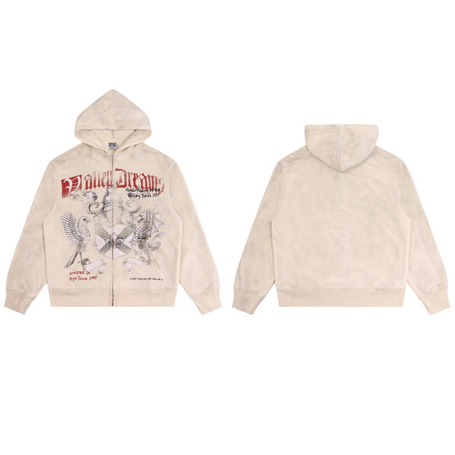 Vale Forever Vintage Script Graphic Hoodie – Distressed Streetwear Hover Image