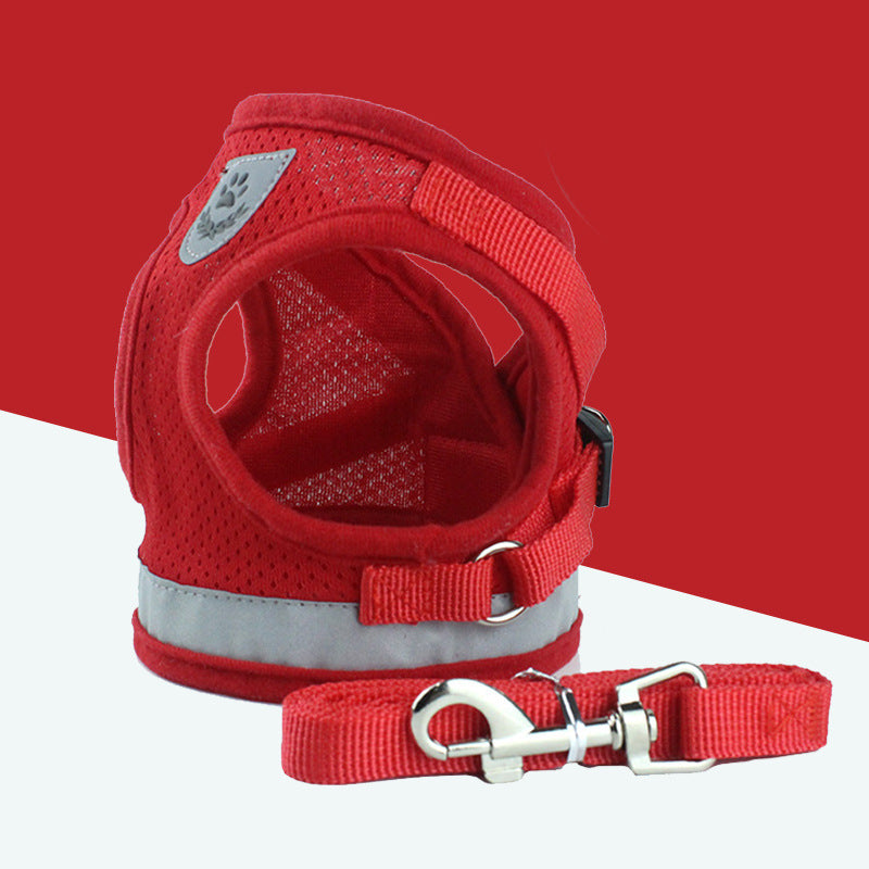 Pet Leash and Breathable Mesh Harness Vest