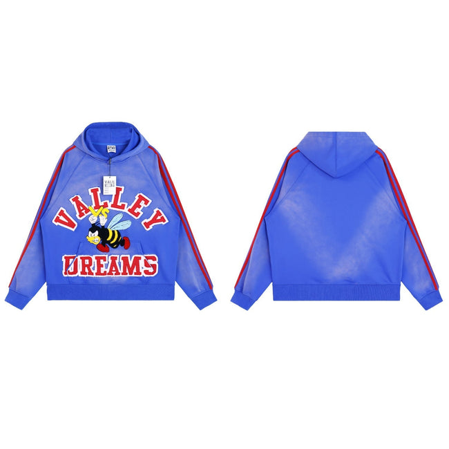 Vale Forever Blue Racing Dreams Hoodie – Retro Track Graphic Hover Image