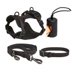 4pc Set: Waterproof Dog Chest Harness Leash and Waste Bag Dispenser