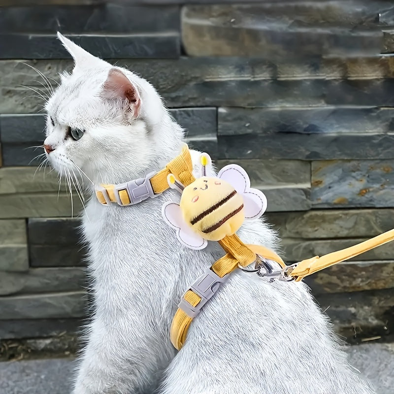 Soft Petsafe Harness Yellow Plaid Bee Leash Set - Adjustable Lightweight