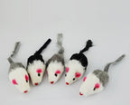 5pcs Fake Mouse Rabbit Skin Mouse Cat Toy