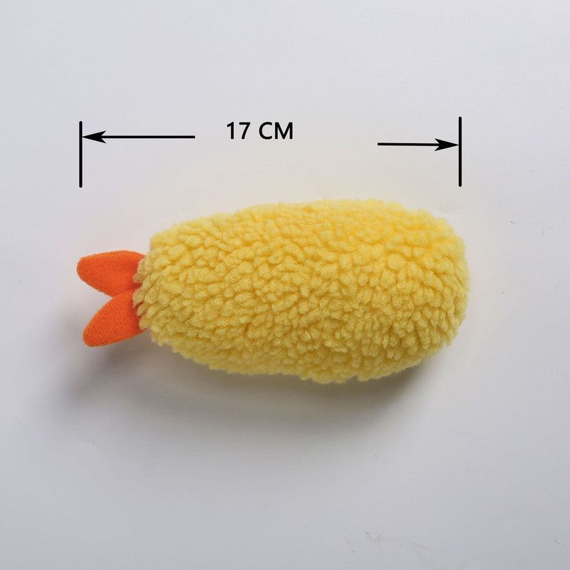 Fried Shrimp Tempura Dog Plush Chew Squeaky Toy
