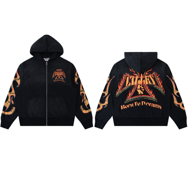 Vale Forever Flame Crest Racing Hoodie – Vintage Motorsport Hover Image