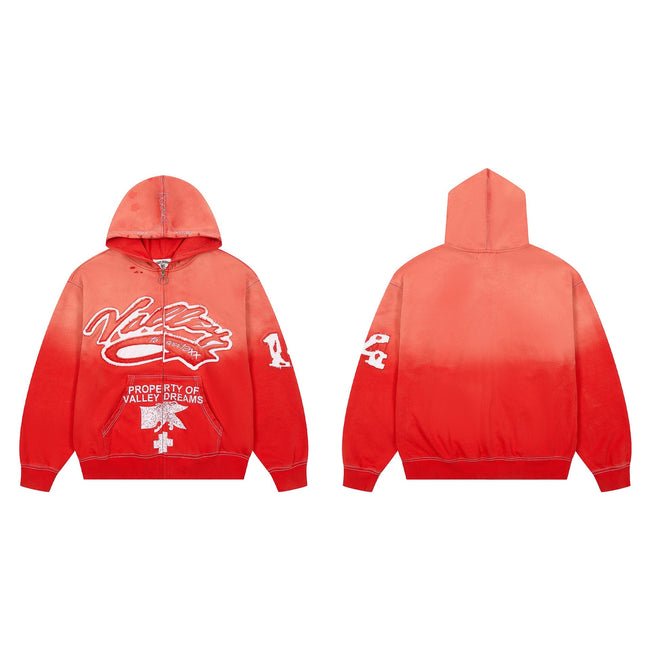 Vale Forever Red Script Racing Hoodie – Bold Trackwear Hover Image