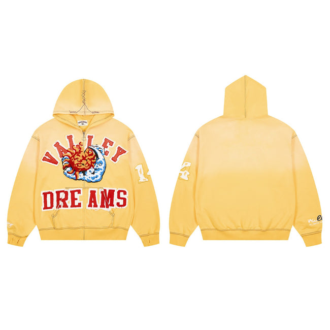 Vale Forever Yellow Dreams Racing Hoodie – Retro Graphic Hover Image
