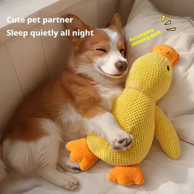 Pet Plush Toy Dog Calming Duck Stuffed Duck Toys Chew Toy Squeaky For Puppy Pet Teeth Cleaning Chew Pillow Toy Pet Supplies Hover Image