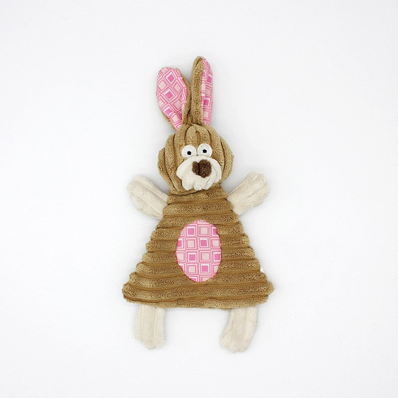 Dog Toy Corduroy Chew Toys - Squeaky Plush Animals