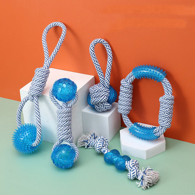 Ocean Series Cotton Rope Dog Toy TPR Pet Molar And Bite Resistant Products Hover Image