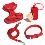 4pc Set: Waterproof Dog Chest Harness Leash and Waste Bag Dispenser