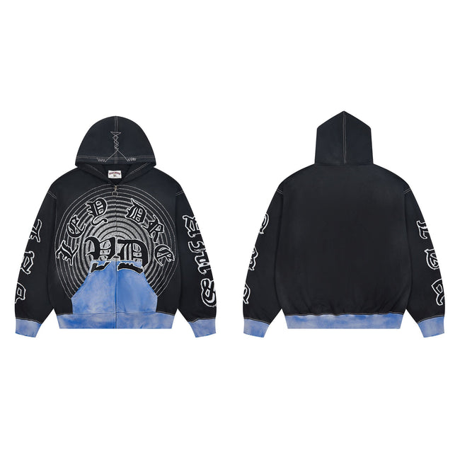 Vale Forever Blue Silver Racing Graphic Hoodie – Retro Trackwear Hover Image