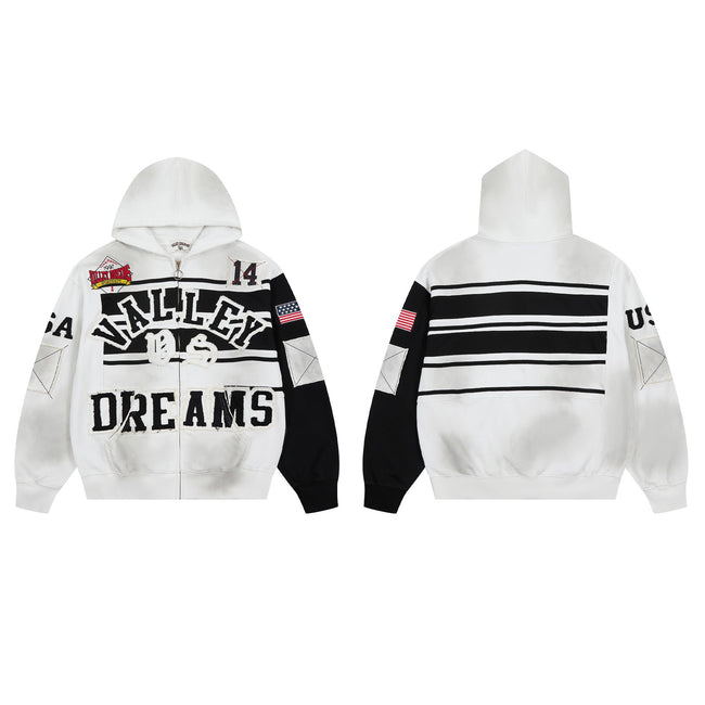 Vale Forever Racing Dreams Stripe Hoodie – Classic Graphic Streetwear Hover Image
