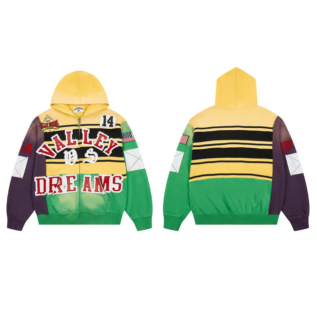 Vale Forever Racing Dreams Colorblock Hoodie – Retro Motorsport Style Hover Image