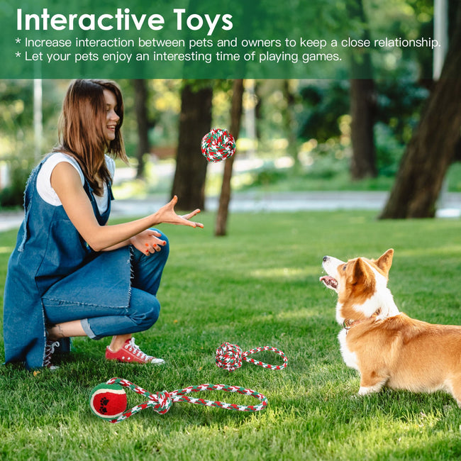Set Of 5Pcs Christmas Dog Rope Chew Toys Main Image