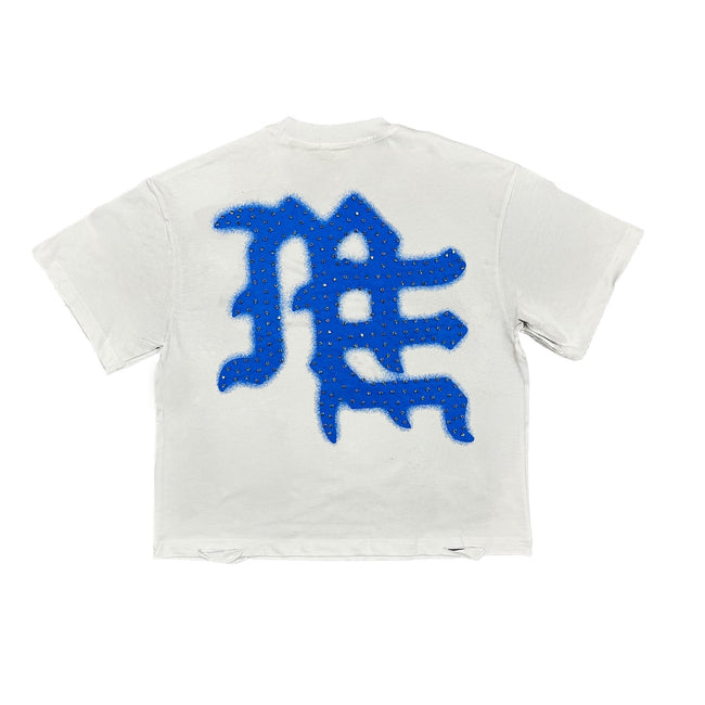 Mixed Emotions Blue ‘End’ Rhinestone Tee Main Image